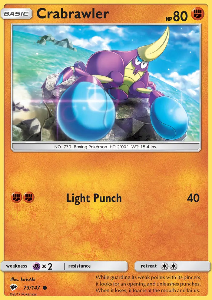 Crabrawler 73 Burning Shadows Pokesingles