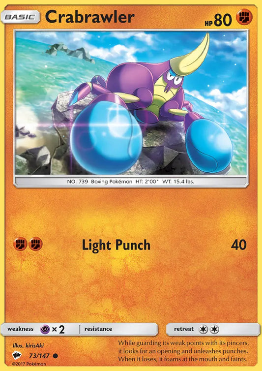 Crabrawler 73 Burning Shadows Pokesingles