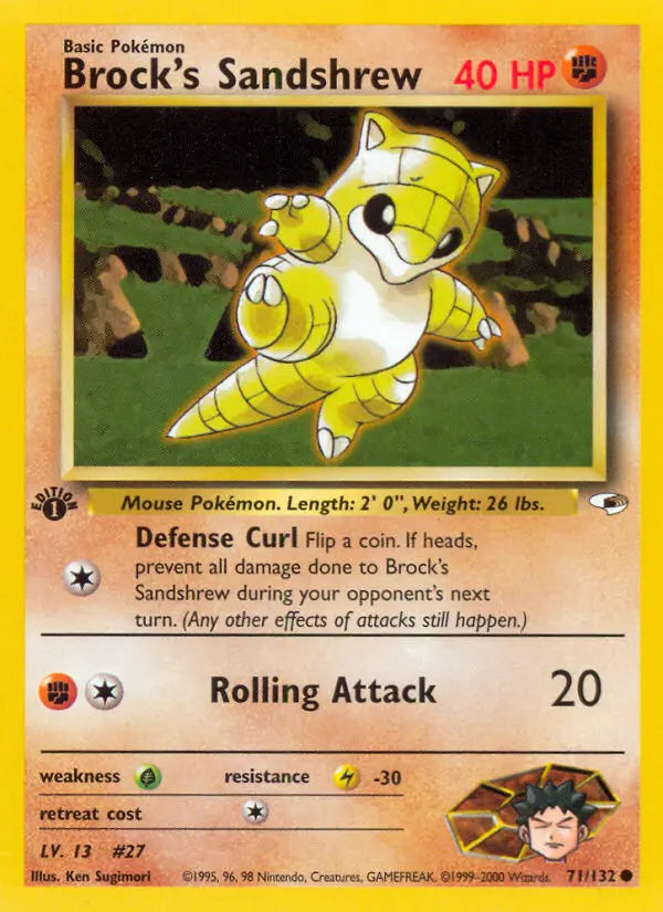 Brock's Sandshrew 71 Gym Heroes Pokesingles