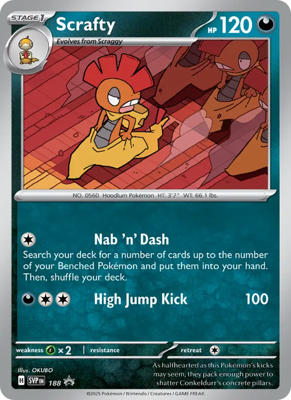 Scrafty 188 SVP Black Star Promos Pokesingles