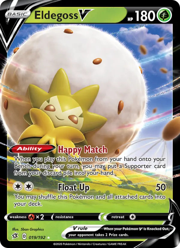 Eldegoss V 19 Rebel Clash Pokesingles