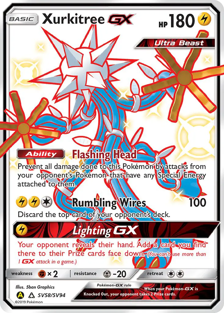 Xurkitree-GX SV58 Hidden Fates Shiny Vault Pokesingles
