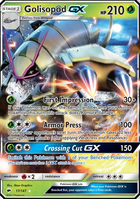 Golisopod GX 17 Burning Shadows Pokesingles