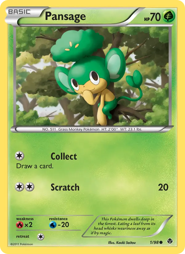 Pansage 1 Emerging Powers Pokesingles