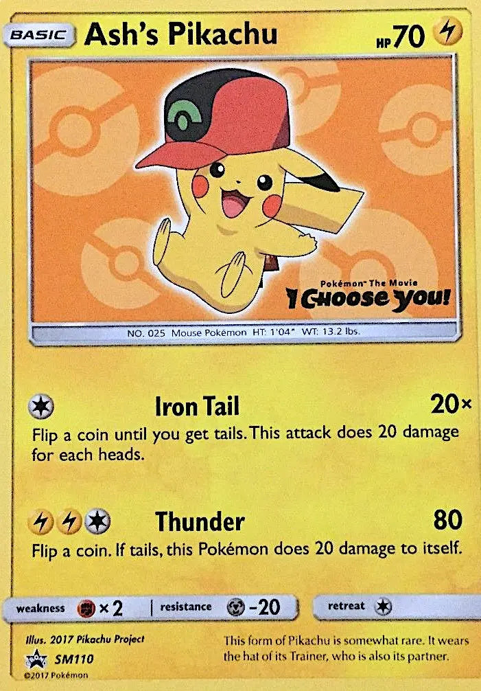 Ash's Pikachu SM110 SM Black Star Promos Pokesingles
