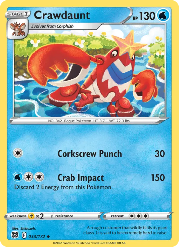 Crawdaunt 33 Brilliant Stars Pokesingles