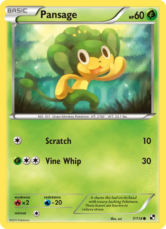Pansage 7 Black & White Pokesingles