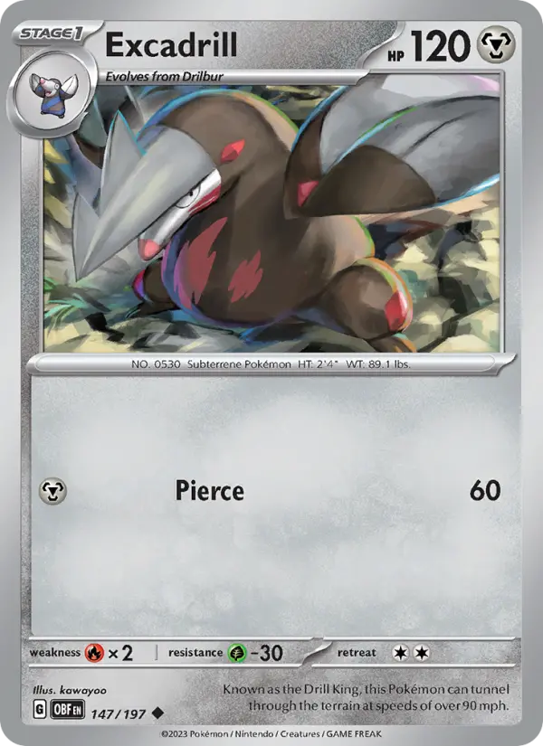 Excadrill 147 Obsidian Flames Pokesingles