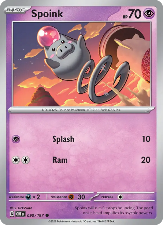 Spoink 90 Obsidian Flames Pokesingles