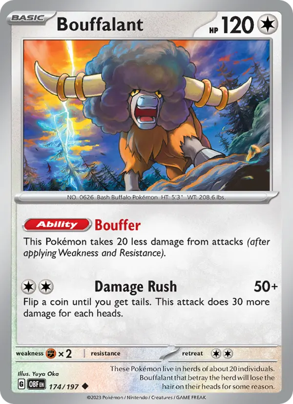 Bouffalant 174 Obsidian Flames Pokesingles