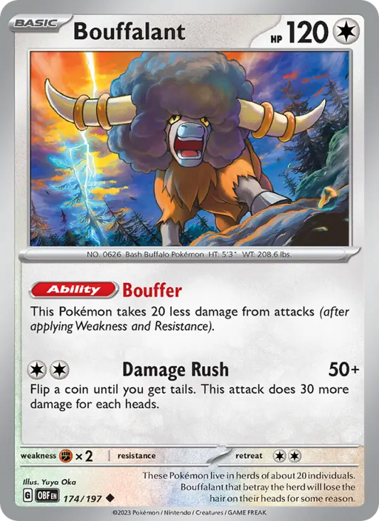 Bouffalant 174 Obsidian Flames Pokesingles