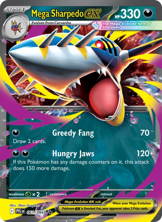 Mega Sharpedo ex 61 Phantasmal Flames Pokesingles