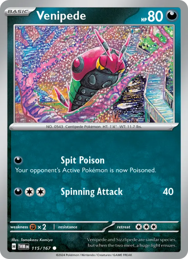 Venipede 115 Twilight Masquerade Pokesingles