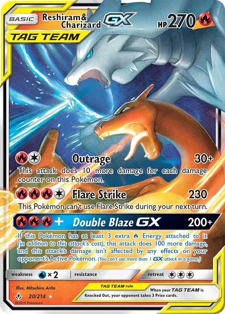 Reshiram & Charizard GX 20 Unbroken Bonds Pokesingles