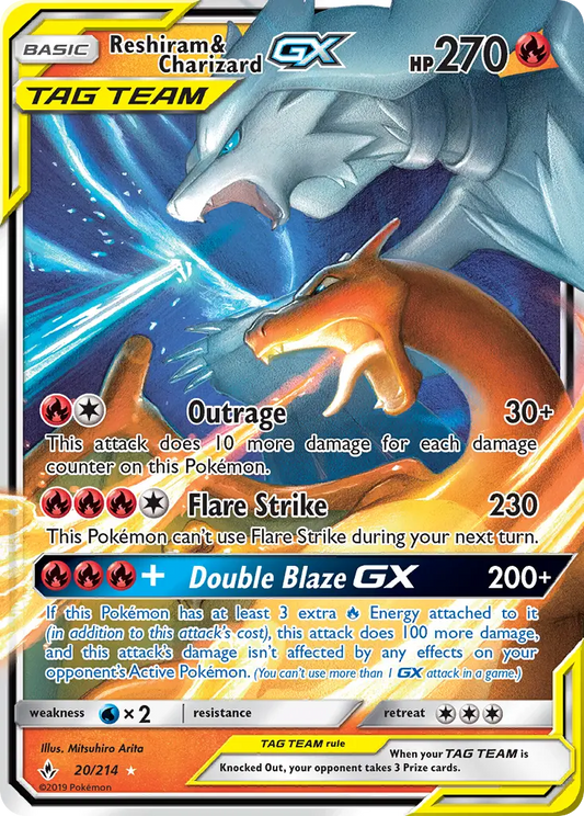 Reshiram & Charizard GX 20 Unbroken Bonds Pokesingles