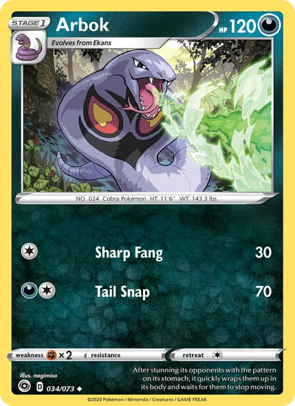 Arbok 34 Champion's Path Pokesingles