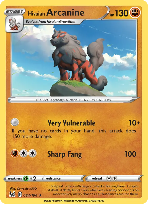 Hisuian Arcanine 84 Lost Origin Pokesingles
