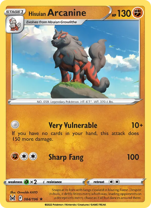 Hisuian Arcanine 84 Lost Origin Pokesingles
