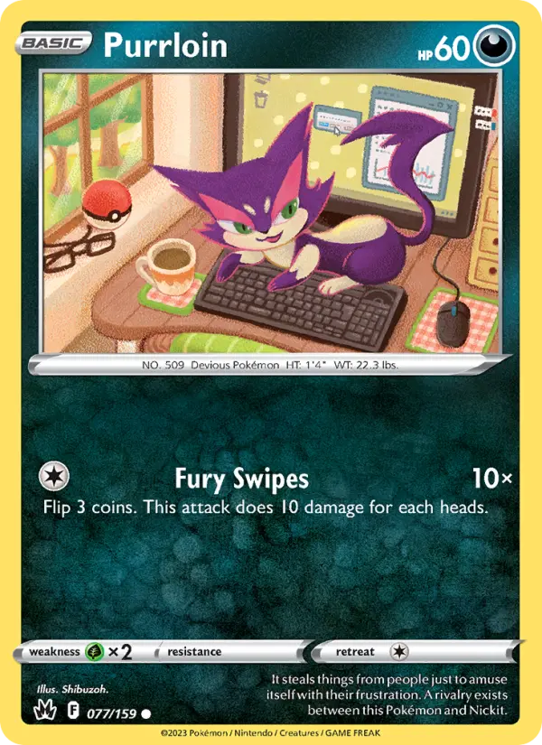 Purrloin 77 Crown Zenith Pokesingles