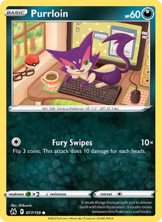 Purrloin 77 Crown Zenith Pokesingles