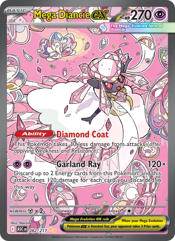 Mega Diancie ex 282 Ascended Heroes Pokesingles