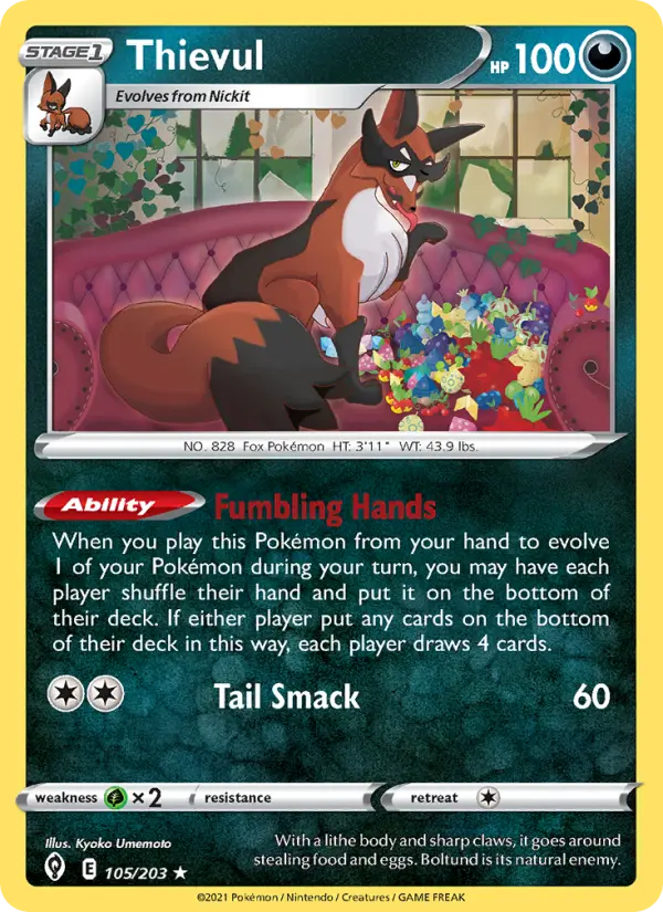 Thievul 105 Evolving Skies Pokesingles