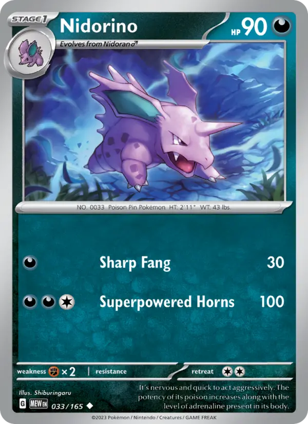 Nidorino 33 151 Pokesingles