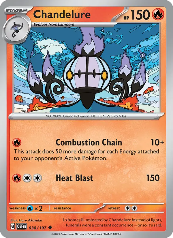 Chandelure 38 Obsidian Flames Pokesingles