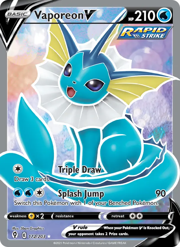 Vaporeon V 172 Evolving Skies Pokesingles