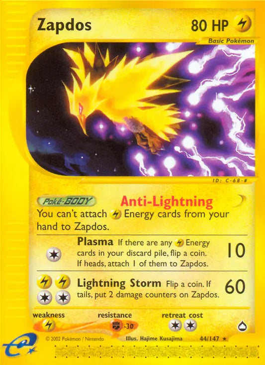 Zapdos 44 Aquapolis Pokesingles