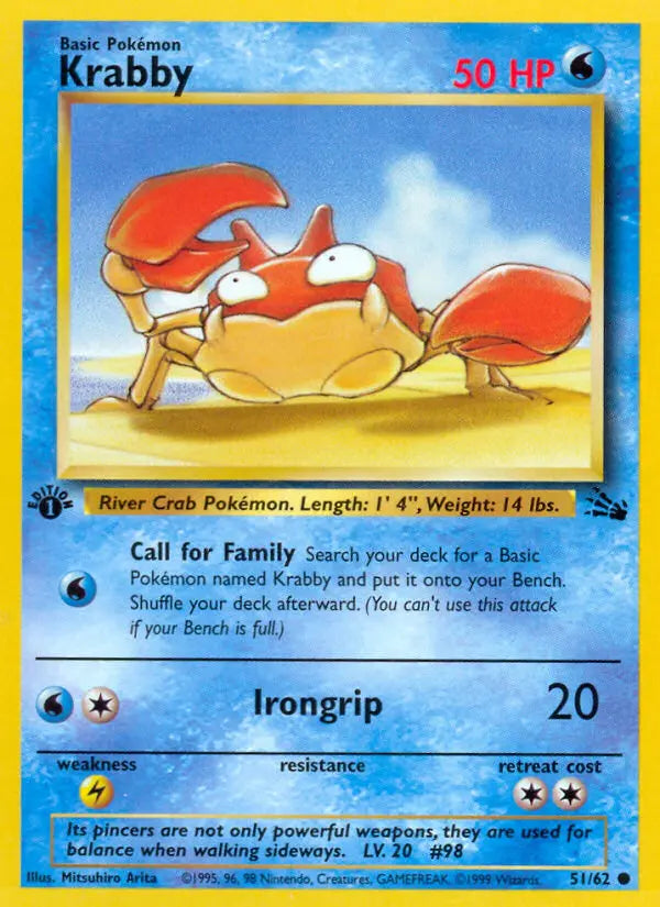 Krabby 51 Fossil Pokesingles