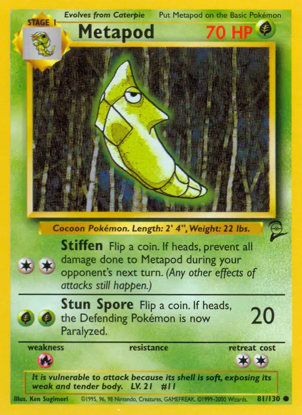 Metapod 81 Base Set 2 Pokesingles