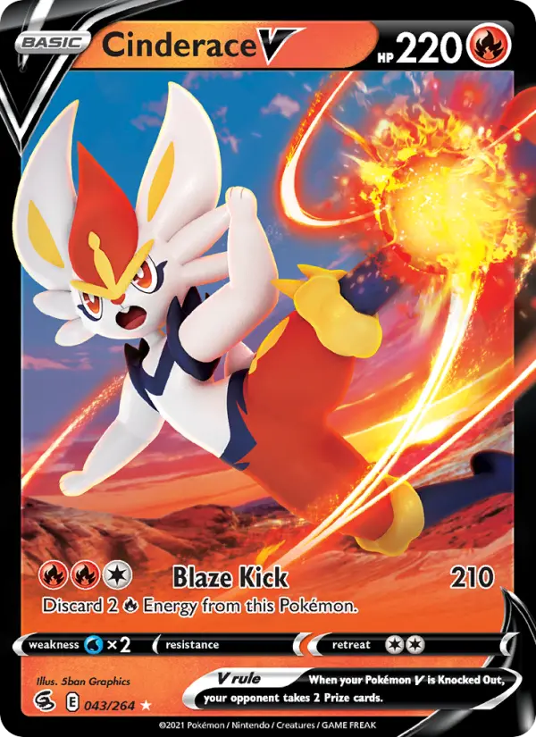 Cinderace V 43 Fusion Strike Pokesingles