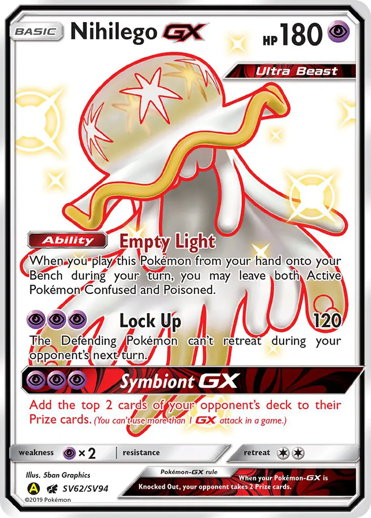Nihilego-GX SV62 Hidden Fates Shiny Vault Pokesingles