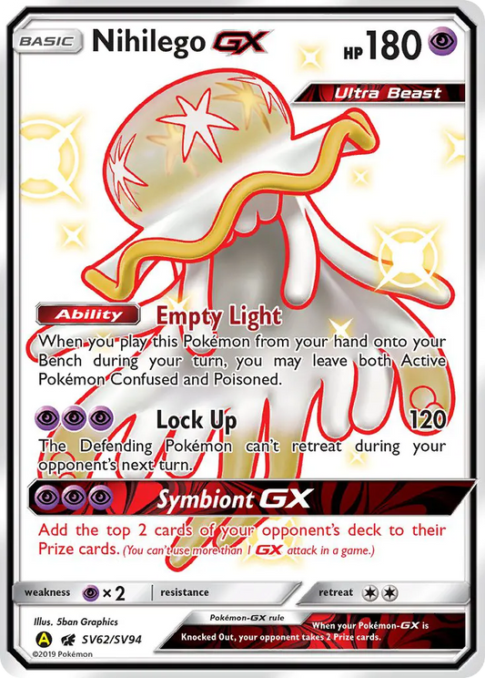 Nihilego-GX SV62 Hidden Fates Shiny Vault Pokesingles