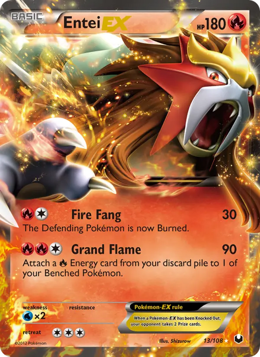 Entei-EX 13 Dark Explorers Pokesingles