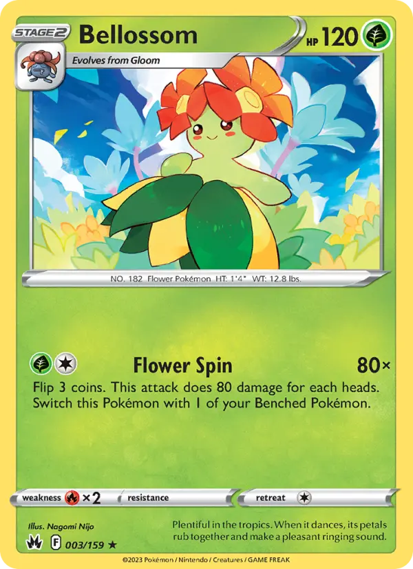 Bellossom 3 Crown Zenith Pokesingles