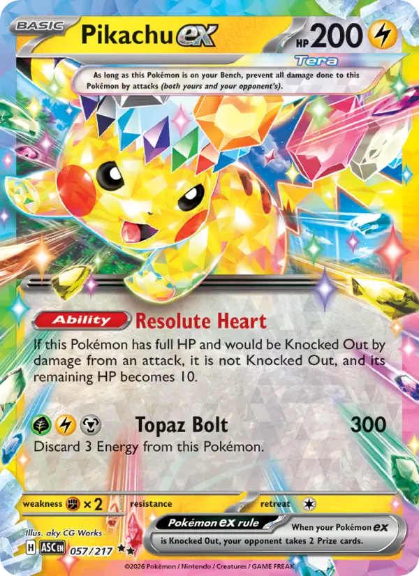 Pikachu ex 57 Ascended Heroes Pokesingles