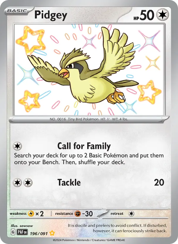 Pidgey 196 Paldean Fates Pokesingles