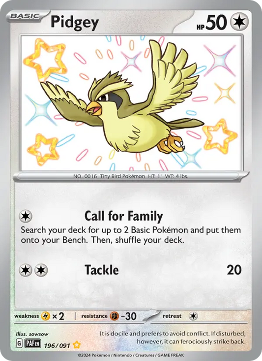 Pidgey 196 Paldean Fates Pokesingles