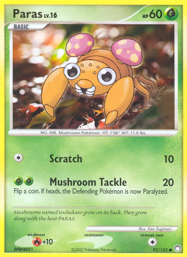 Paras 92 Mysterious Treasures Pokesingles