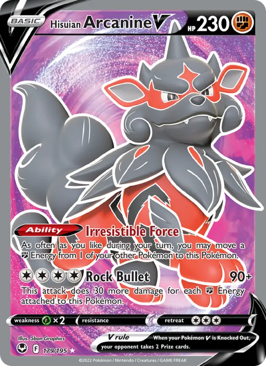 Hisuian Arcanine V 179 Silver Tempest Pokesingles