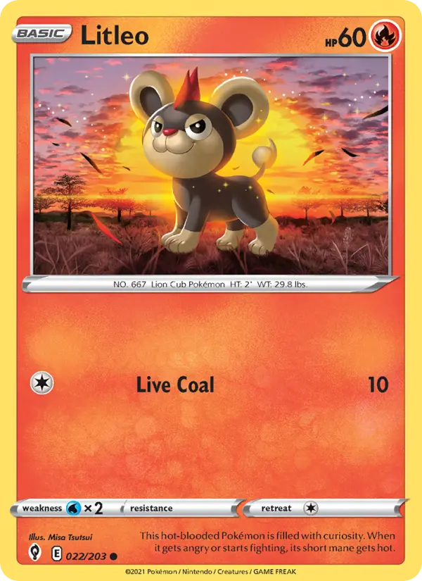 Litleo 22 Evolving Skies Pokesingles
