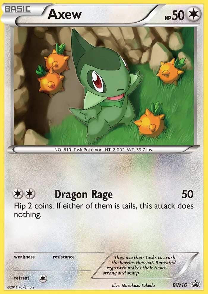 Axew BW16 BW Black Star Promos Pokesingles