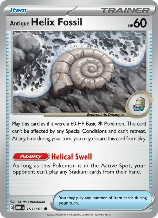 Antique Helix Fossil 153 151 Pokesingles