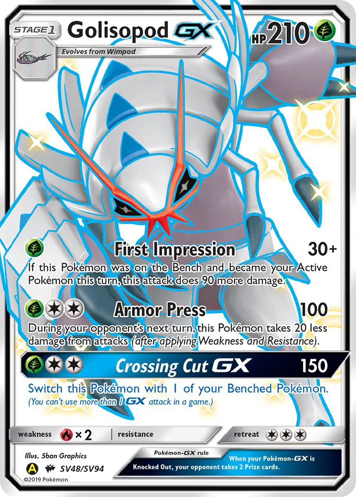 Golisopod-GX SV48 Hidden Fates Shiny Vault Pokesingles