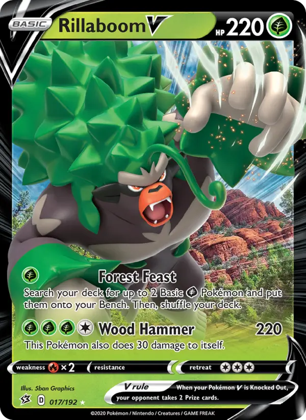 Rillaboom V 17 Rebel Clash Pokesingles