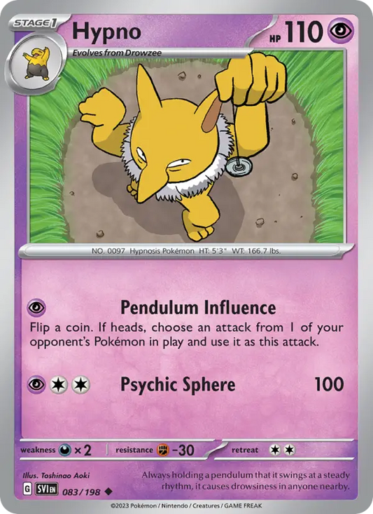 Hypno 83 Scarlet & Violet Pokesingles