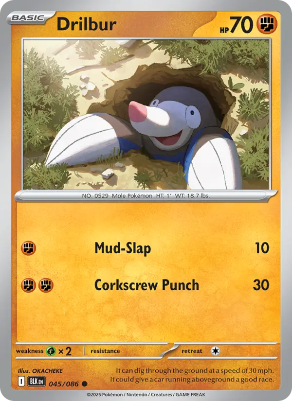 Drilbur 45 Black Bolt Pokesingles