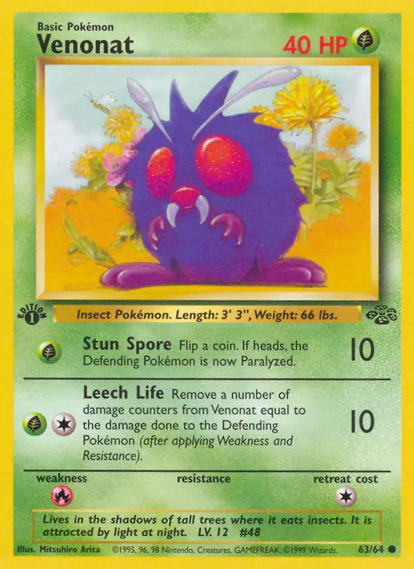 Venonat 63 Jungle Pokesingles
